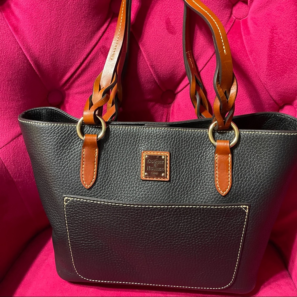 Dooney & Bourke pebble grain black leather tote